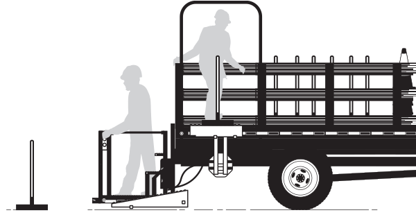 Lift assist system for cone and vertical panel pickup