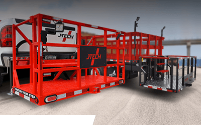 Hitch-mount and hydraulic-mount safety baskets and manbaskets